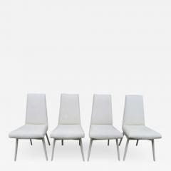 Adrian Pearsall Set Four Adrian Pearsall White Lacquered Dining Chairs Mid Century Modern - 1310353