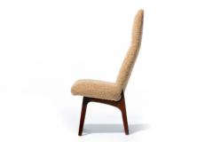 Adrian Pearsall Set of 12 Adrian Pearsall Sculptural High Back Dining Chairs in Latte Boucl  - 3495101