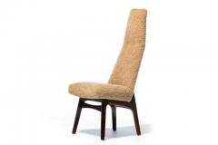 Adrian Pearsall Set of 12 Adrian Pearsall Sculptural High Back Dining Chairs in Latte Boucl  - 3495103