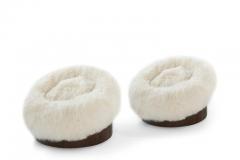 Adrian Pearsall Set of Donut Swivel Lounges in Mongolian Wool by Adrian Pearsall - 1677558