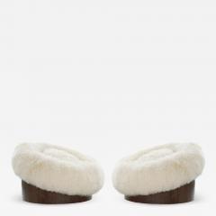 Adrian Pearsall Set of Donut Swivel Lounges in Mongolian Wool by Adrian Pearsall - 1677581