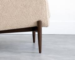 Adrian Pearsall Set of MCM Sculptural Walnut Tripod Lounge Chairs in Boucl C 1950s - 4572632