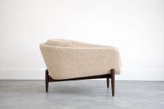 Adrian Pearsall Set of MCM Sculptural Walnut Tripod Lounge Chairs in Boucl C 1950s - 4572633