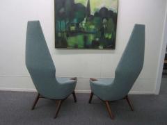 Adrian Pearsall Spectacular Pair of Adrian Pearsall High Back Chairs Mid Century Danish Modern - 1171000