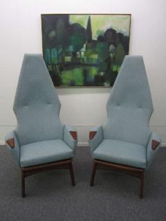 Adrian Pearsall Spectacular Pair of Adrian Pearsall High Back Chairs Mid Century Danish Modern - 1171003