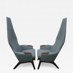 Adrian Pearsall Spectacular Pair of Adrian Pearsall High Back Chairs Mid Century Danish Modern - 3098414