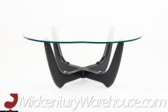 Adrian Pearsall Style Mid Century Glass and Ebonized Base Coffee Table - 2357953