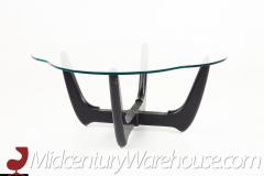 Adrian Pearsall Style Mid Century Glass and Ebonized Base Coffee Table - 2357954
