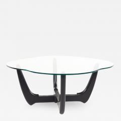 Adrian Pearsall Style Mid Century Glass and Ebonized Base Coffee Table - 2364424