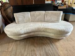 Adrian Pearsall Stylish Pair Adrian Pearsall Kidney Shaped Curved Sofa Mid Century Modern - 4196094