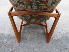 Adrian Pearsall Stylish Pair Adrian Pearsall Unique Wing Back Chair Sculpted Walnut Midcentury - 1296189