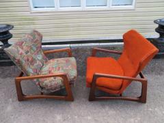 Adrian Pearsall Stylish Pair Adrian Pearsall Unique Wing Back Chair Sculpted Walnut Midcentury - 1296203