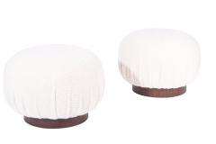 Adrian Pearsall Swivel Pouf Ottomans on Walnut Bases Pair - 1215106