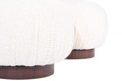 Adrian Pearsall Swivel Pouf Ottomans on Walnut Bases Pair - 1215108