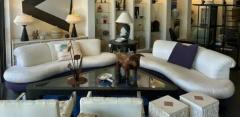 Adrian Pearsall Vintage Purple and Off White Cloud Sofas after Pearsall Per Item - 4097034