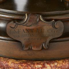 Adriano Cecioni Patinated bronze group by Cecioni depicting a child and rooster - 3354568