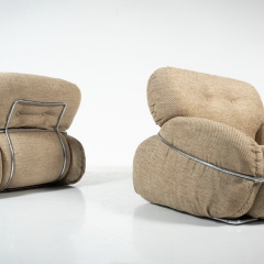 Adriano Piazzesi Mid Century Modern Pair of Okay Armchairs by Adriano Piazzesi 1960s - 3962345