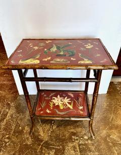 Aesthetic Movement Bamboo Decoupage Table - 2573255