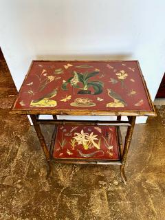 Aesthetic Movement Bamboo Decoupage Table - 2573256