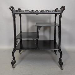 Aesthetic Movement Japanese Tea Trolley with River Scene Decoration - 4192541