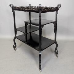Aesthetic Movement Japanese Tea Trolley with River Scene Decoration - 4192542