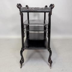 Aesthetic Movement Japanese Tea Trolley with River Scene Decoration - 4192543
