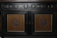 Aesthetic Movement Side Cabinet with Carved panels of Putti Putti playing music  - 4192555