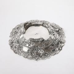 Aesthetic Movement Sterling Repouse Flora Fauna Dish signed Pau Kuang - 4745524