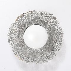 Aesthetic Movement Sterling Repouse Flora Fauna Dish signed Pau Kuang - 4745532
