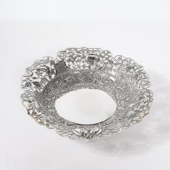 Aesthetic Movement Sterling Repouse Flora Fauna Dish signed Pau Kuang - 4745556