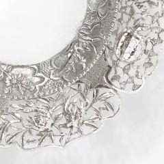 Aesthetic Movement Sterling Repouse Flora Fauna Dish signed Pau Kuang - 4745558