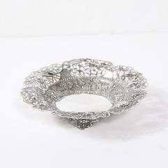 Aesthetic Movement Sterling Repouse Flora Fauna Dish signed Pau Kuang - 4745566