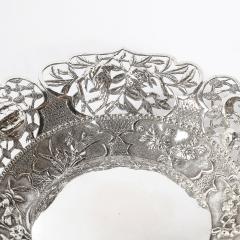 Aesthetic Movement Sterling Repouse Flora Fauna Dish signed Pau Kuang - 4745599