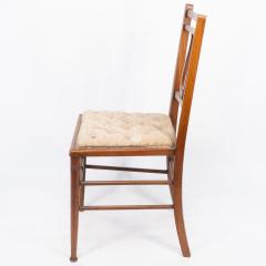 Aesthetic Movement Walnut Lyre Back Bedroom or Side Chair with Button Seat - 4192571