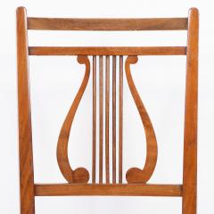 Aesthetic Movement Walnut Lyre Back Bedroom or Side Chair with Button Seat - 4192573