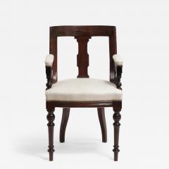 Aesthetic Style Mahogany Armchair with Greek Key Design - 1693534