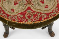 Aesthetics Movement Faux Bamboo Needlepoint Stool - 4656821