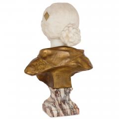 Affortunato Gory Gilt bronze and white marble bust of a woman by Gory - 3249310