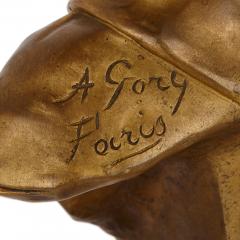 Affortunato Gory Gilt bronze and white marble bust of a woman by Gory - 3249311