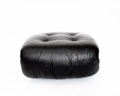 Afra Tobia Scarpa AFRA AND TOBIA SCARPA SORIANA BLACK LEATHER FOOTSTOOL OTTOMAN FOR CASSINA - 3219033