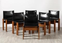 Afra Tobia Scarpa Afra Tobia Scarpa Monk Set of Six Dining Chairs for Molteni 1974 - 3926541