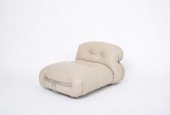 Afra Tobia Scarpa Afra Tobia Scarpa Soriana Chaise Lounge Chair in grey leather - 2945457