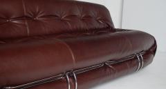 Afra Tobia Scarpa Afra Tobia Scarpa Soriana Four Seat Sofa Ottoman in New Oxblood Leather - 4715729