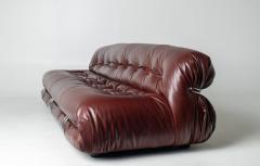 Afra Tobia Scarpa Afra Tobia Scarpa Soriana Four Seat Sofa Ottoman in New Oxblood Leather - 4715730