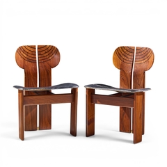 Afra Tobia Scarpa Afra Tobia Scarpa for Maxalto Africa Mid Century Chairs Pair - 4698311