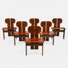 Afra Tobia Scarpa Afra Tobia Scarpa for Maxalto Set of Twelve Africa Walnut Dining Chairs - 3743125