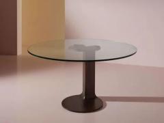 Afra Tobia Scarpa Afra Tobia Scarpa metal and glass round table model Tl59 by Poggi Italy 1970s - 4002339