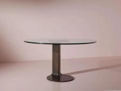 Afra Tobia Scarpa Afra Tobia Scarpa metal and glass round table model Tl59 by Poggi Italy 1970s - 4002340