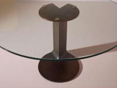 Afra Tobia Scarpa Afra Tobia Scarpa metal and glass round table model Tl59 by Poggi Italy 1970s - 4002372