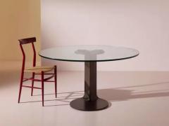 Afra Tobia Scarpa Afra Tobia Scarpa metal and glass round table model Tl59 by Poggi Italy 1970s - 4002382